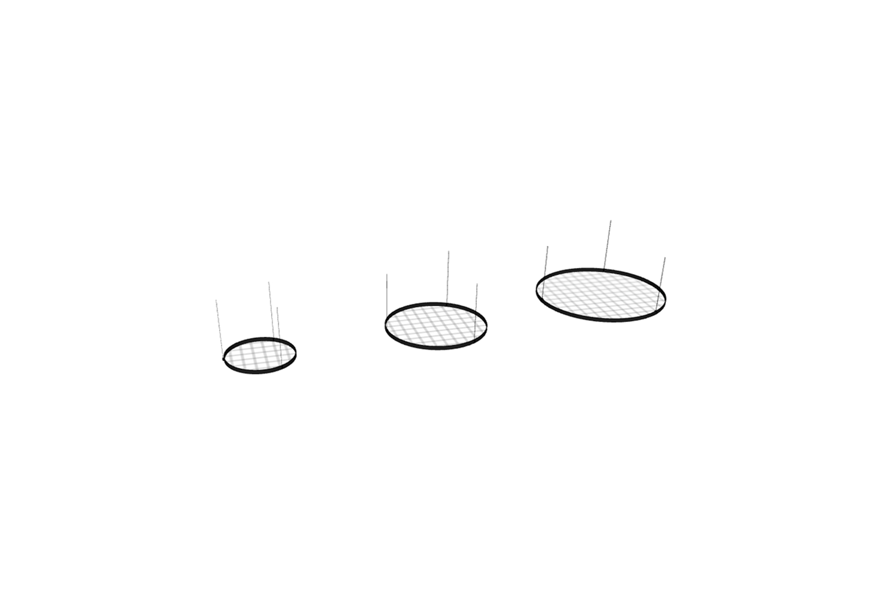 Hanging frame | round with black mesh (various sizes)