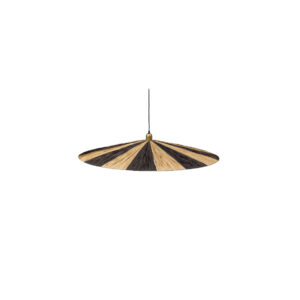 Pendant lamp Stripe black/natural Ø95