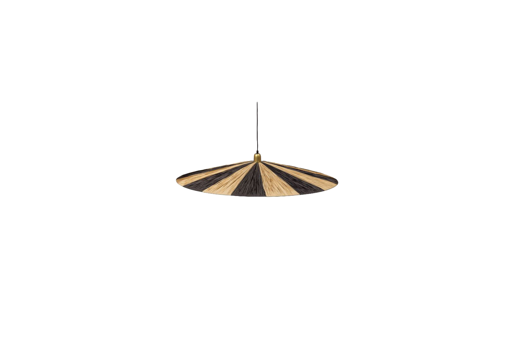Hanglamp streep zwart/naturel  Ø95