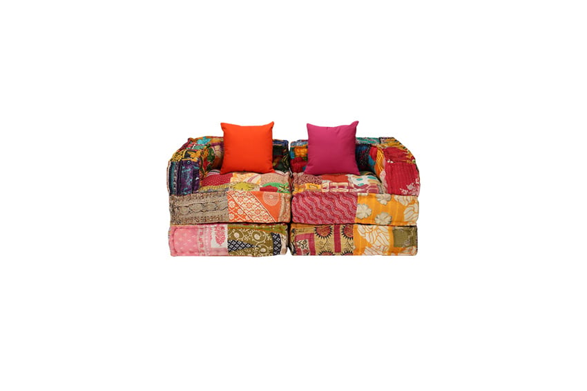 Ibiza patchwork 2-zits loungebank L140xB70xH56 (set)
