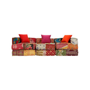 Ibiza patchwork 3-zits loungebank L200xB70xH56 (set)