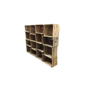 Industrieel fruitkistenkast breed (16 fruitkisten) L182xB31xH182