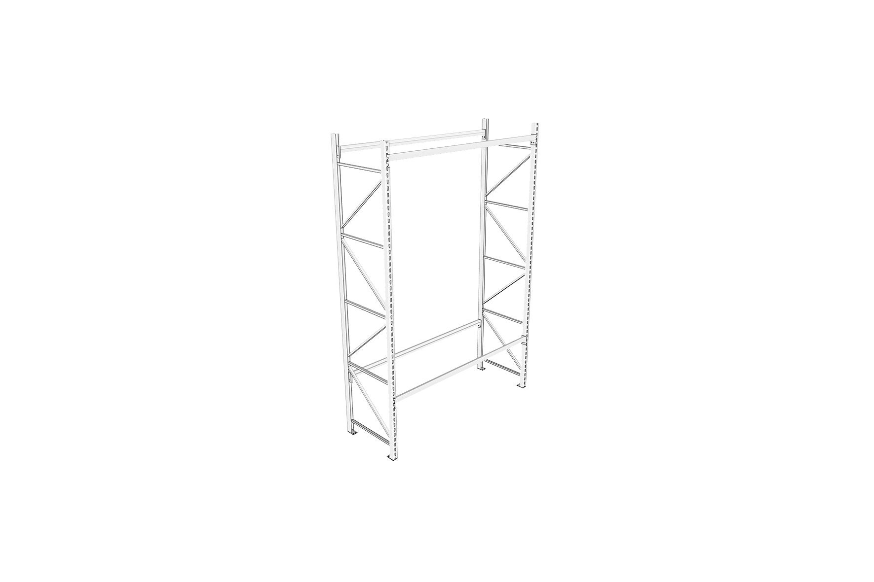 Industrial shelving unit white L270xW110xH420 | type A (set)