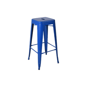 Industrieel Tolix barkruk blauw H75