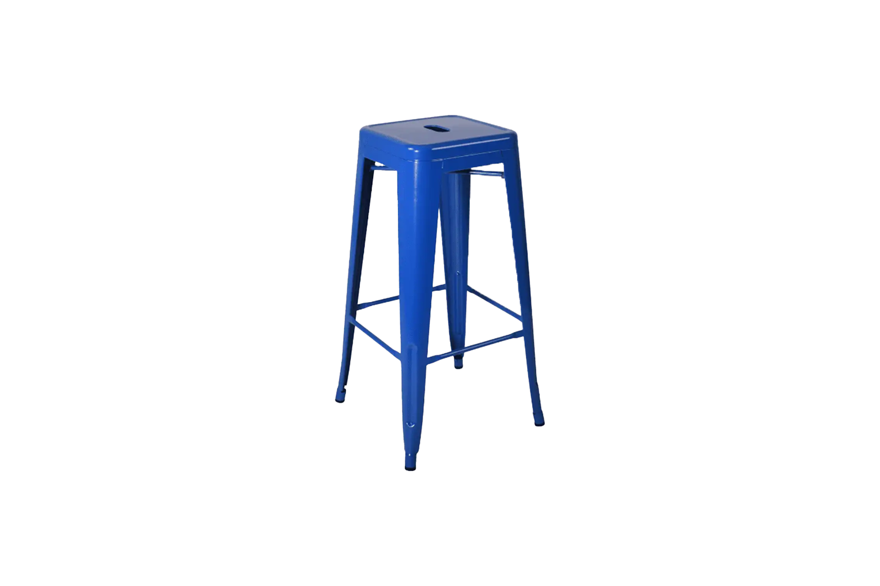 Industrieel Tolix barkruk blauw H75