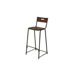 Industrial barstool with backrest angel iron/wood H72