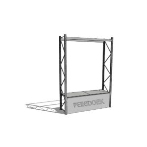Industrieel buffetstelling aluminium L270xB80xH400 (set)
