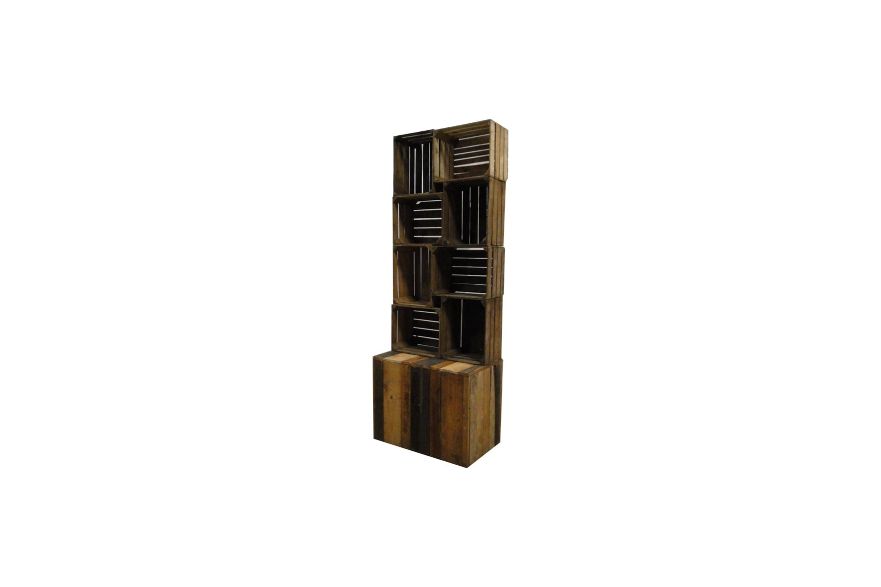 Industrial fruit crate cabinet small with lockable base cabinet L91xW55xH250