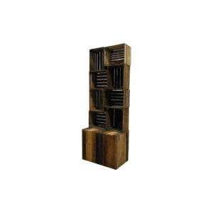 Industrieel fruitkistenkast small met afsluitbare onderkast L91xB55xH250