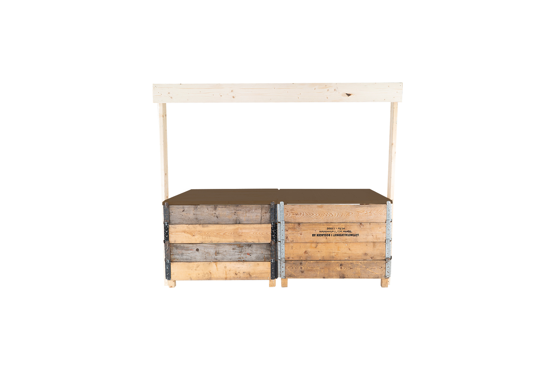 Industrial lemonade stall double rosewood stained L240xW80