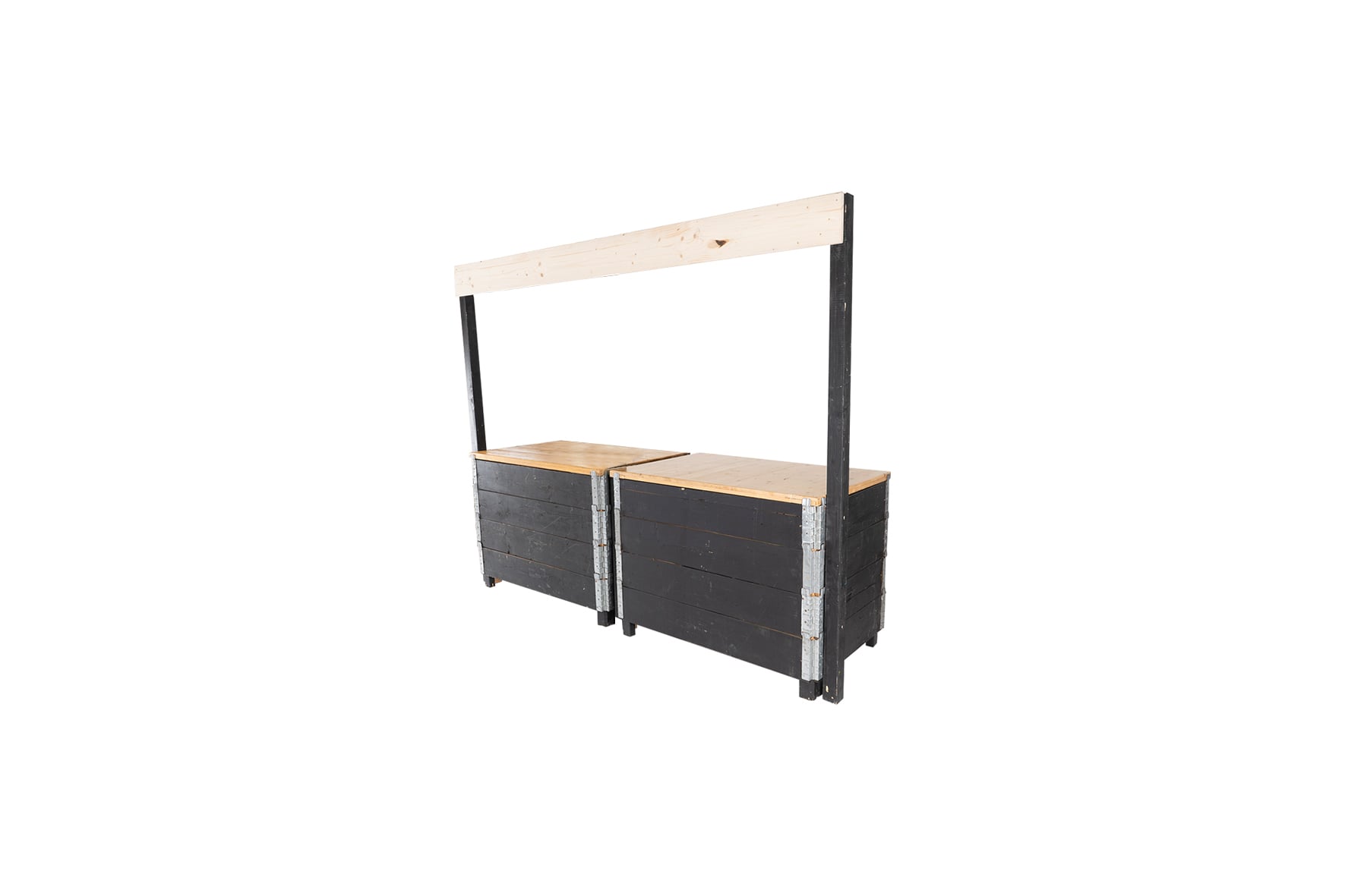 Industrieel limokraam dubbel zwart L240xB80
