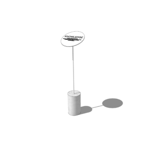 Informatiezuil rond wit incl. betonvoet Ø18xH100