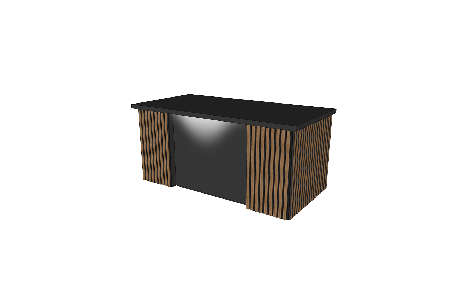 Cape Town presentation desk with slats L180xW80xH74 (set)
