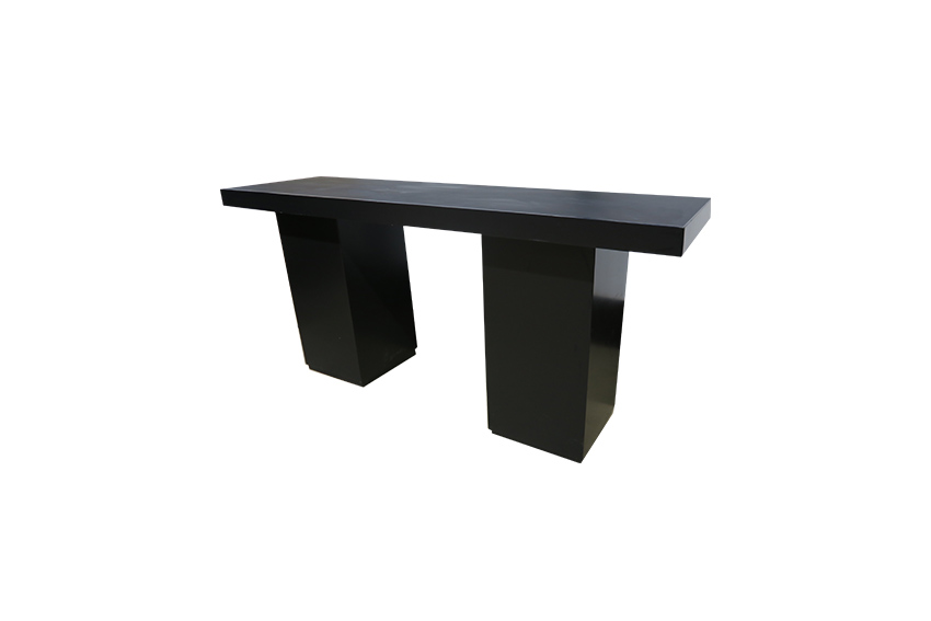 Kaapstad high table long black columns L250xW70xH110