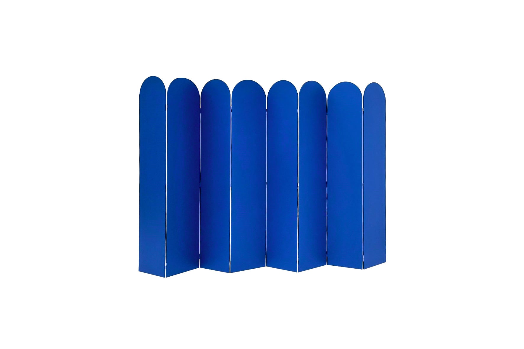 Kamerscherm | 2-luik blauw met bogen B100xH250