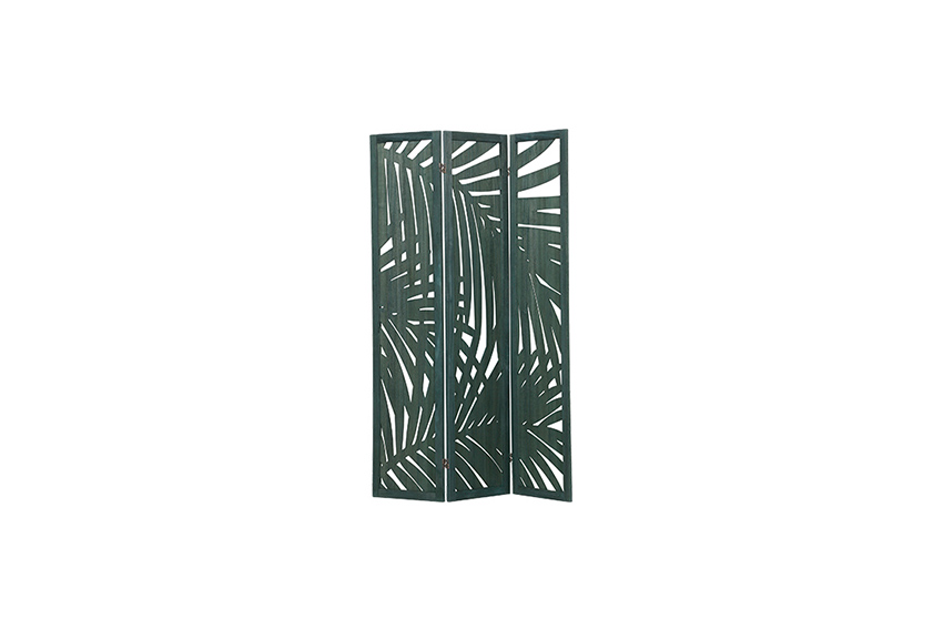 Folding screen botanical warm green L120xH170