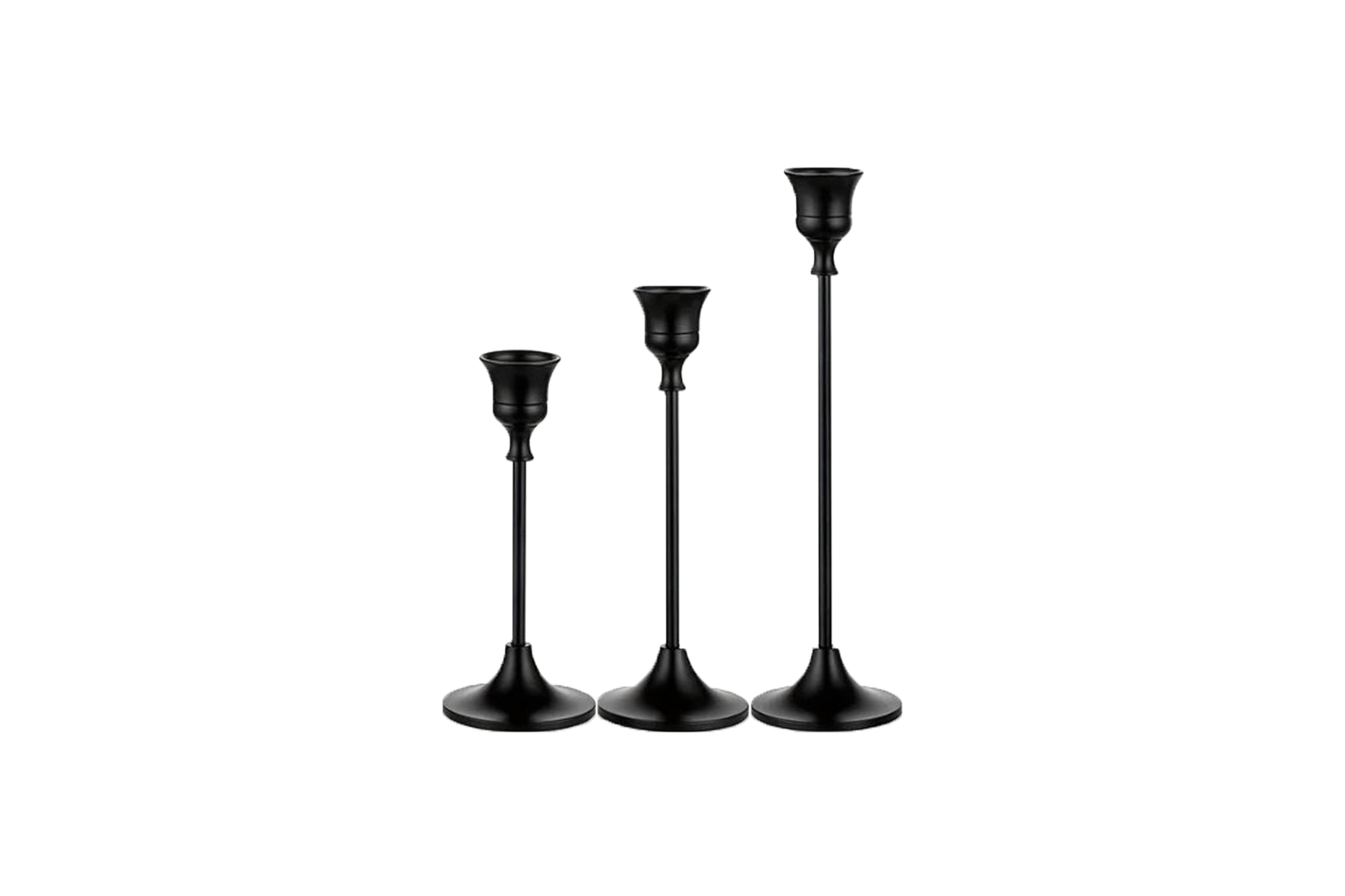 Candle holder iron black set of 3