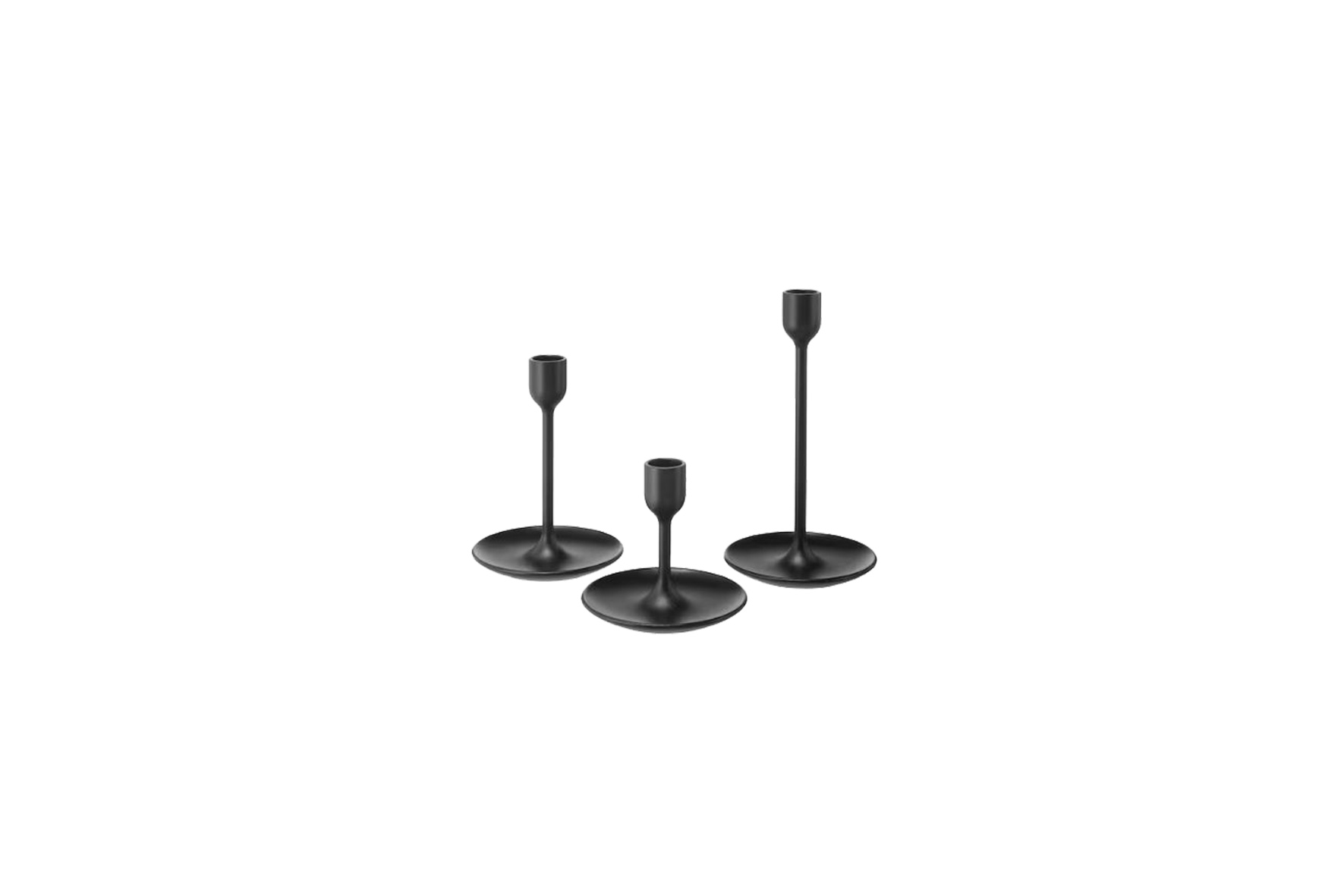 Candle holder metal black set of 3
