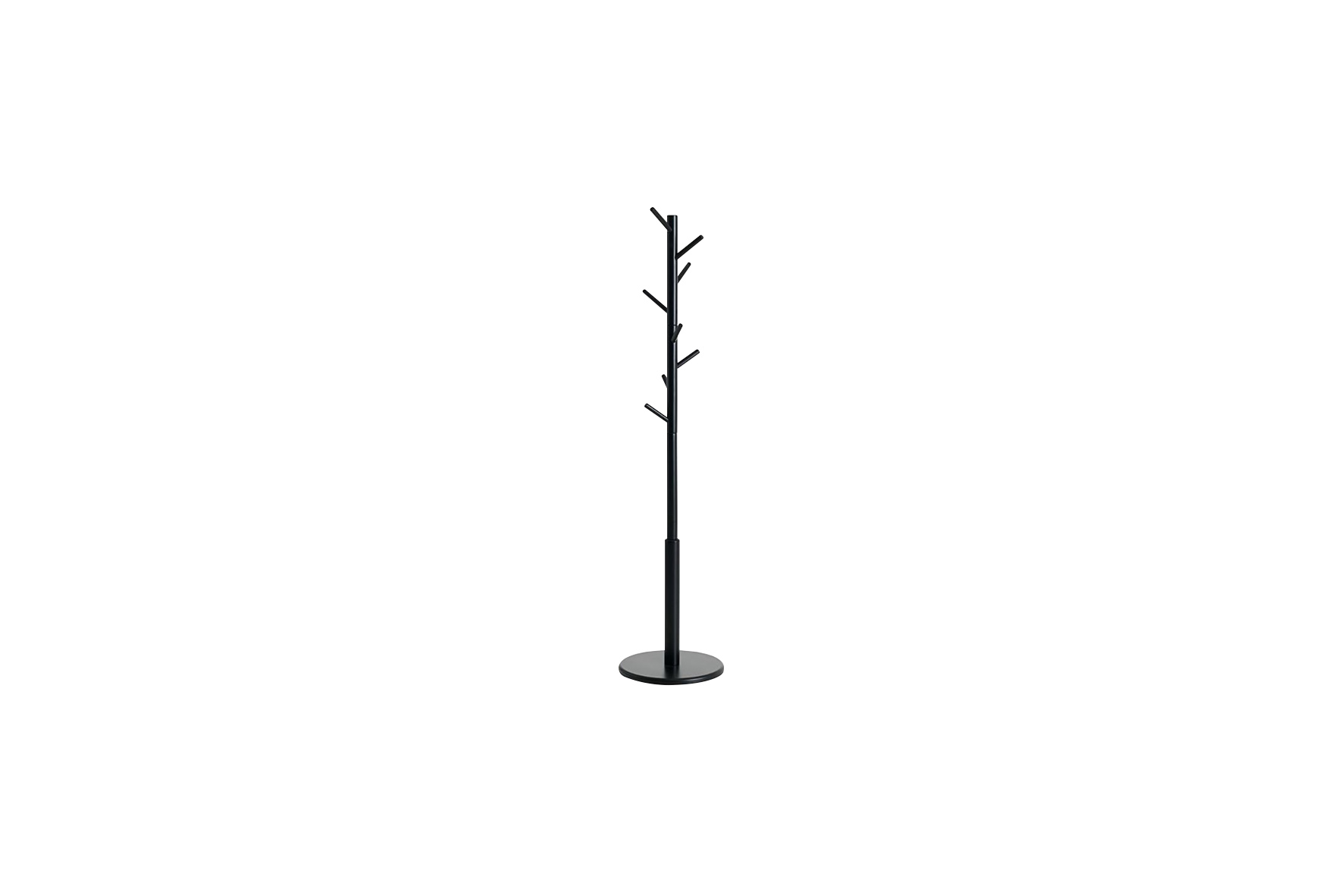 Coat rack standing with round base black H174