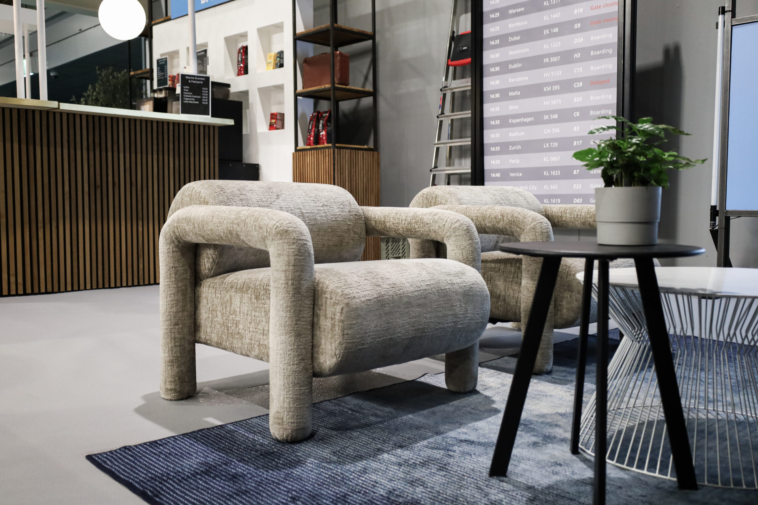 Fauteuil grijs gemêleerd met armleuning L82xB76xH65