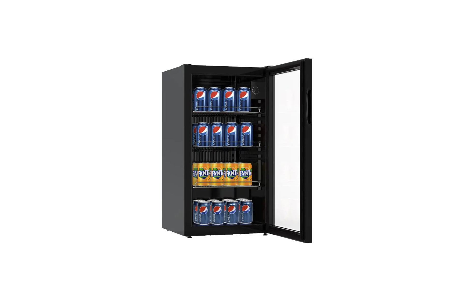 Koelkast - Display zwart L43xB48xH81,5 met slot