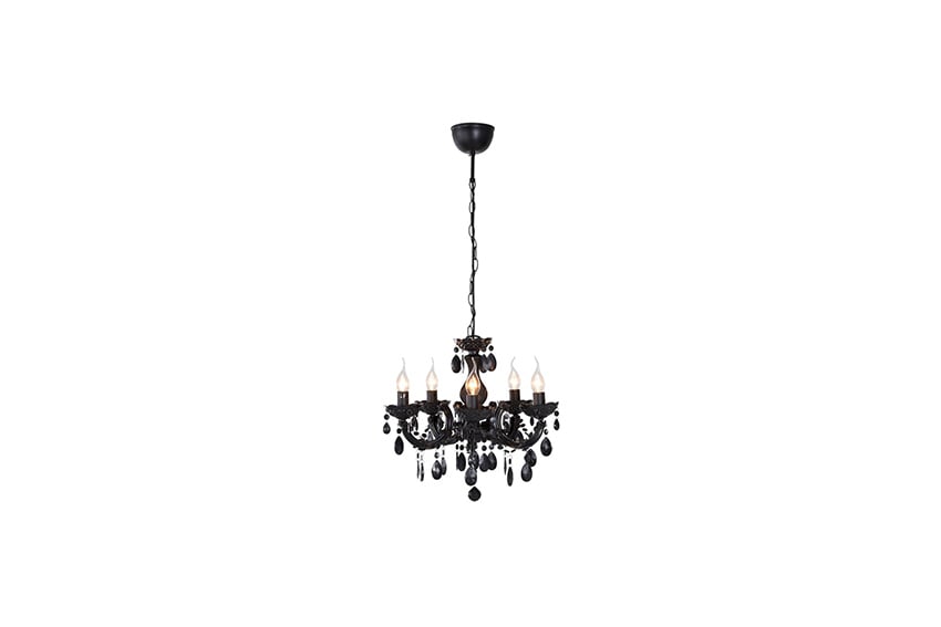 Baroque chandelier black Ø46xH100