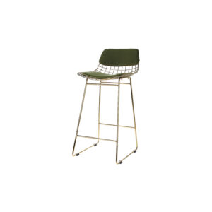 Cosmo Velvet barkruk wire messing met kussens H67