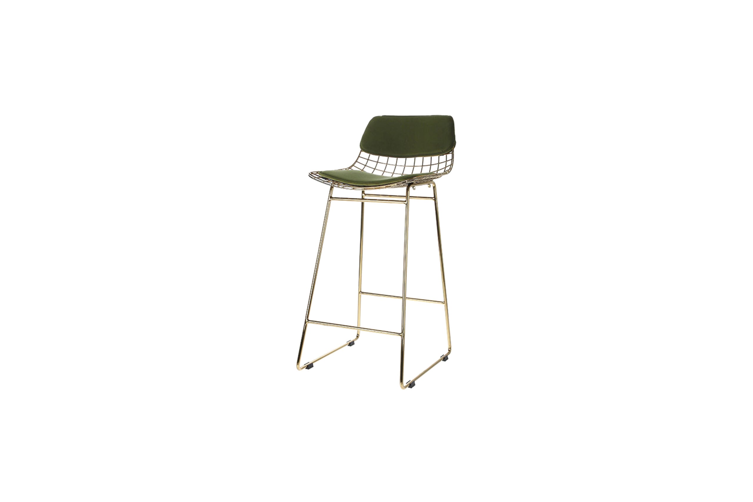 Cosmo Velvet barstool wire brass with pillows H67