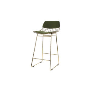 Cosmo Velvet barkruk wire messing met kussens H67