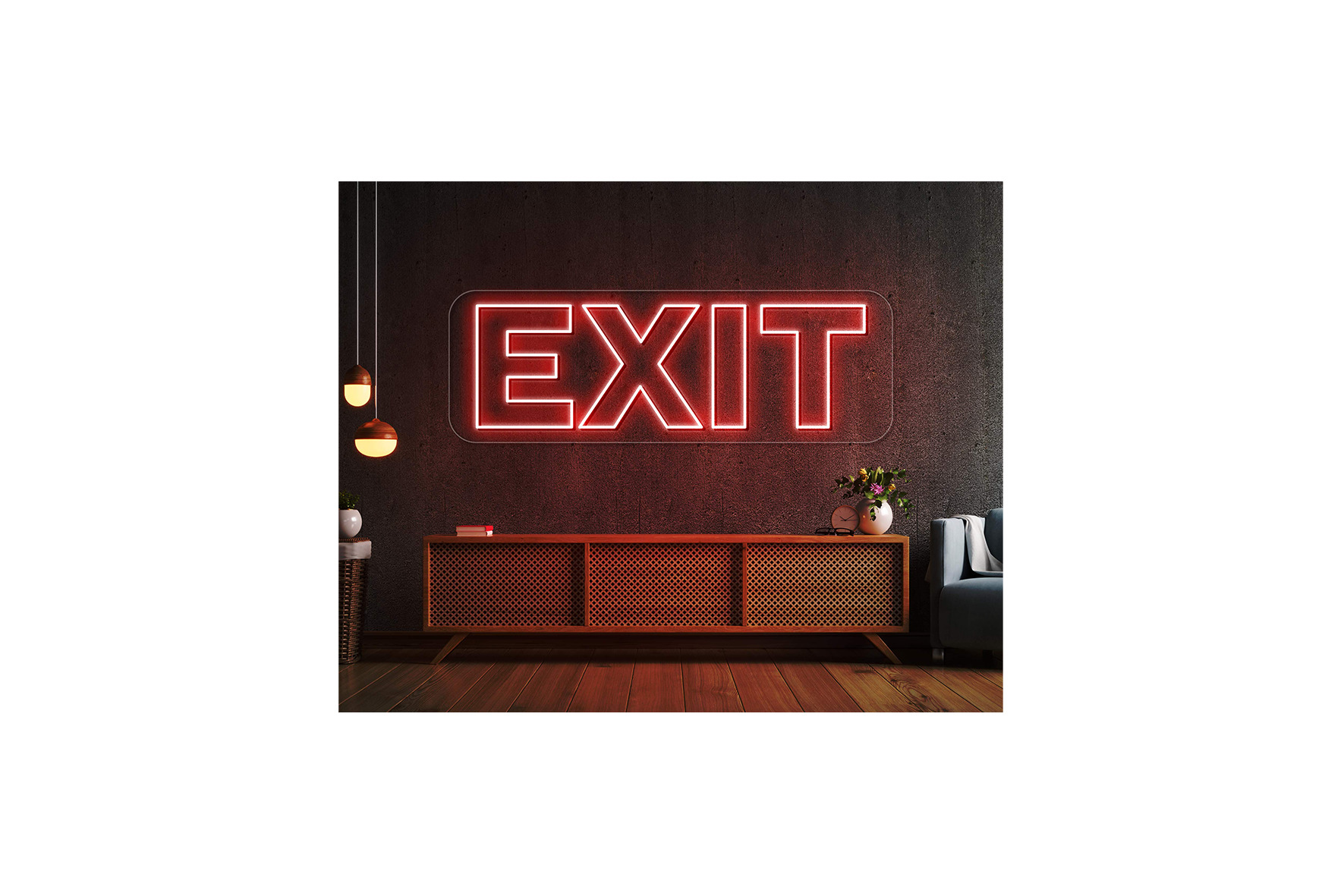 LED neon reclamebord 'EXIT' RGB L90