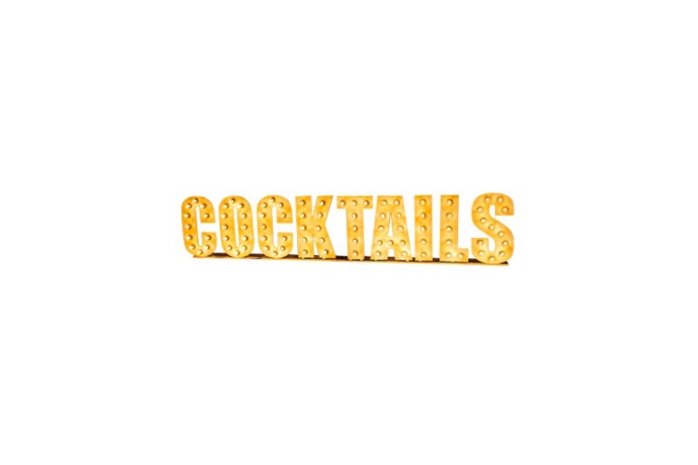 Marquee letters licht hout 'COCKTAILS' L300xH60
