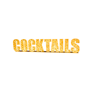 Marquee letters licht hout 'COCKTAILS' L300xH60