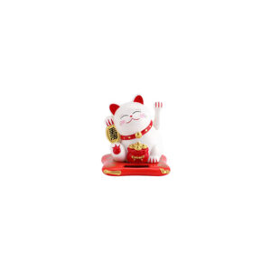 Deco | Lucky Cat wit met gouden elementen H16,5