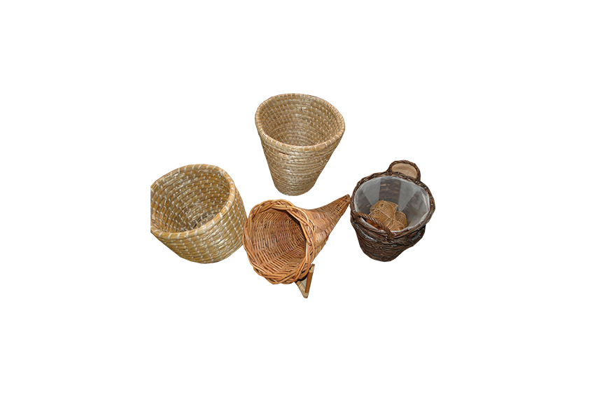 Rush basket round various sizes