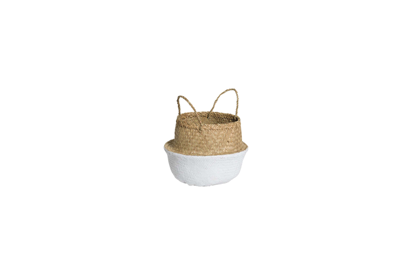 Basket white/natural Ø30xH37