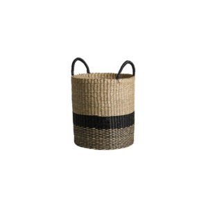 Mand | Rond zwart/naturel Ø20xH25