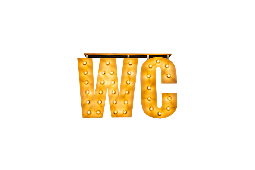 Marquee letters licht hout 'WC' L145xH90