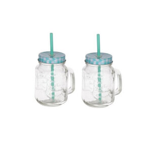 Mason Jar drinkglas met deksel 50cl - 16 st/p/kr (set)