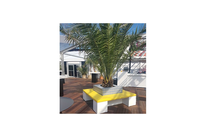 Mediterraans loungebank L180xB180xH75 *soort kussen kiezen*