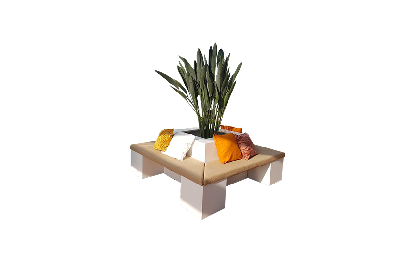 Mediterraans loungebank L180xB180xH75 *soort kussen kiezen*