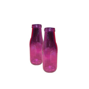Decoratie fles rose D6,5xH19