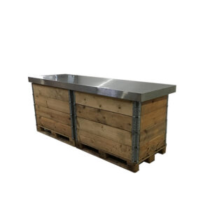 Industrieel buffet met RVS werkblad L250xB80xH90