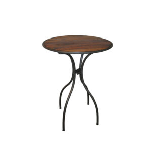 Industrial high table round iron-wood Ø75xH102