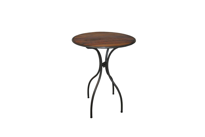 Industrial high table round iron-wood Ø75xH102