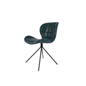 Urban stoel leer petrol L51xB56xH80