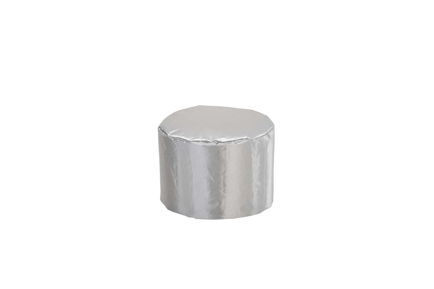 Poef polyester zilver Ø50xH35