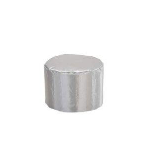 Poef polyester zilver Ø50xH35