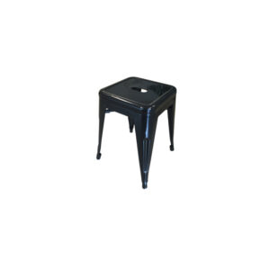 Industrieel Tolix kruk laag zwart L39xB39xH45