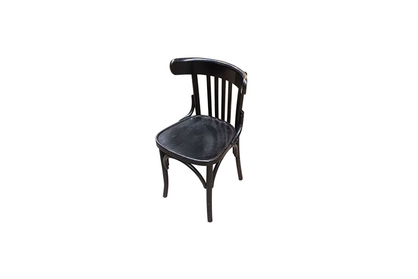 Berlin café stoel zwart hout L50xB44xH80