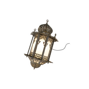 Oosterse hanglamp grijs/groen Ø45xH80
